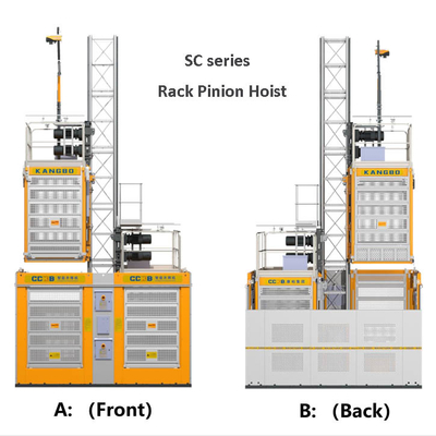 Sand Blasting and Paint or Galvanized Customized Cage Size Construction Site Hoist with High Strength Steel